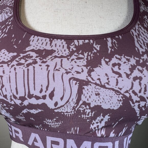 Under Armour Womens Crossback Mid Sport Bra Compression Large L Purple - Picture 4 of 9